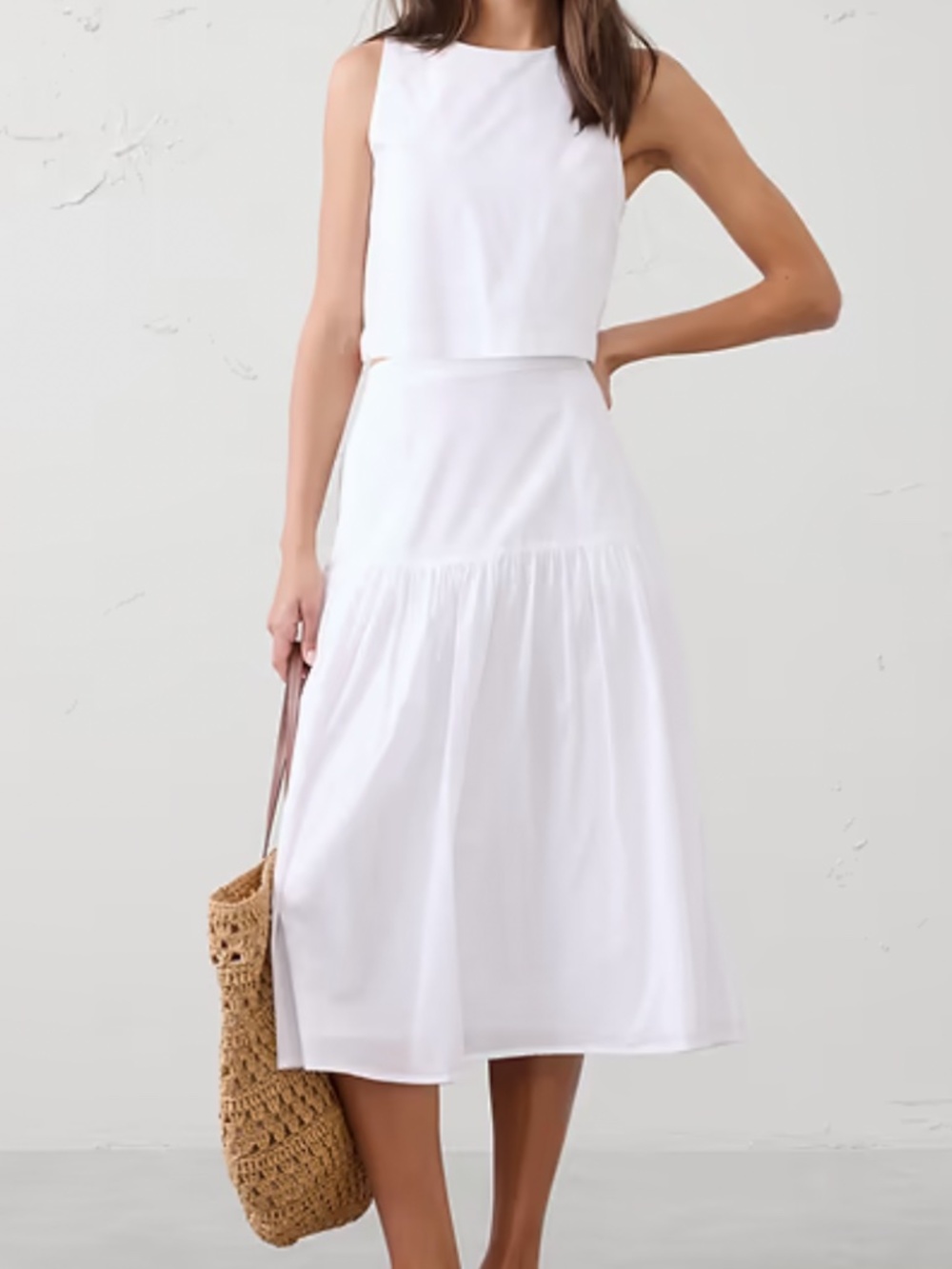 NWT Banana Republic Factory Tier Voile Midi Skirt Small Petite
